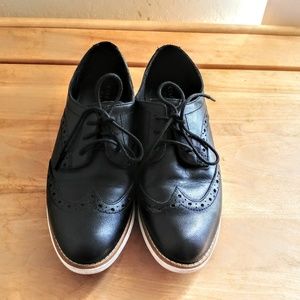 Cole Haan Black Leather Oxfords